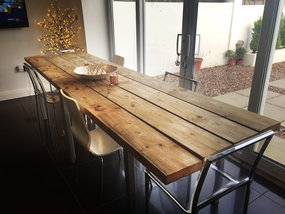 Scaffold plank dining table