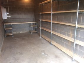 Workshop/garage bench and shelving