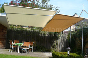 Galvanised tube and clamp garden shade