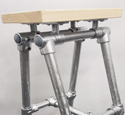 Tube Clamp Stool Galvanised 'Silver' Finish