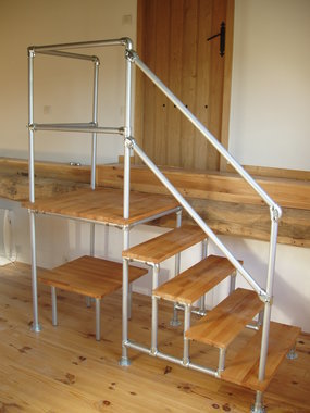 Internal steps with wood