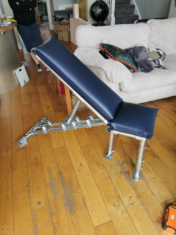 Tube & clamp workout bench
