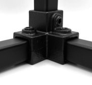 Black Square 3 Way 90 Degree Elbow - 128