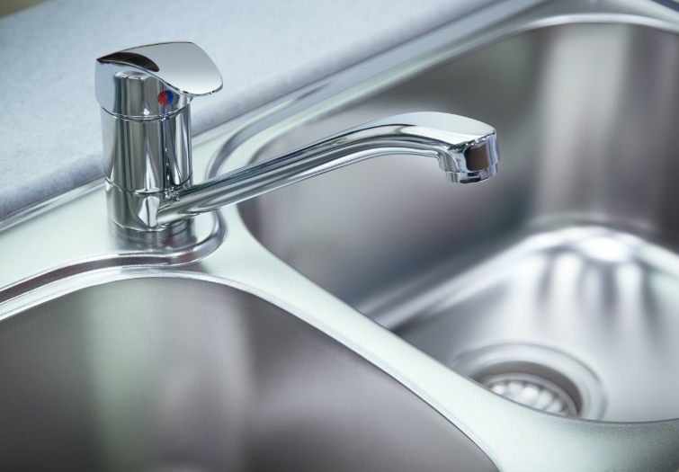 Polished metal sink